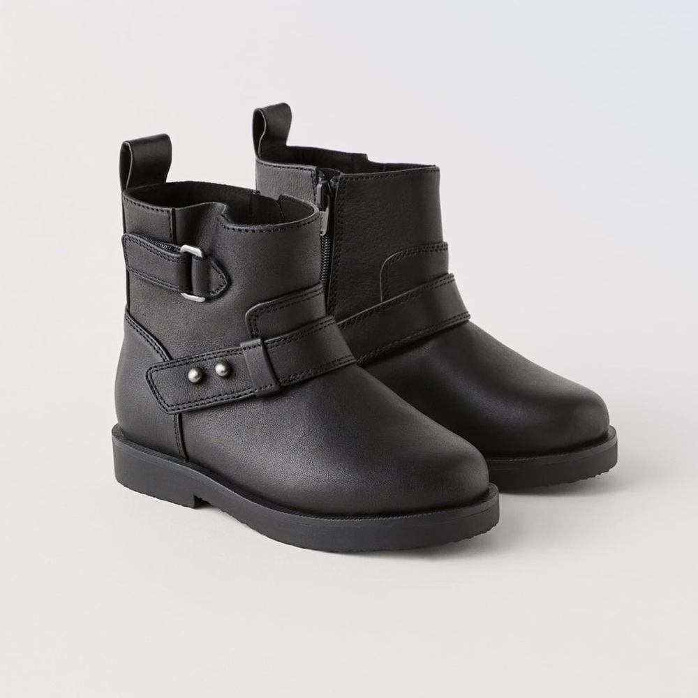 Zara Kids Black leather Boots